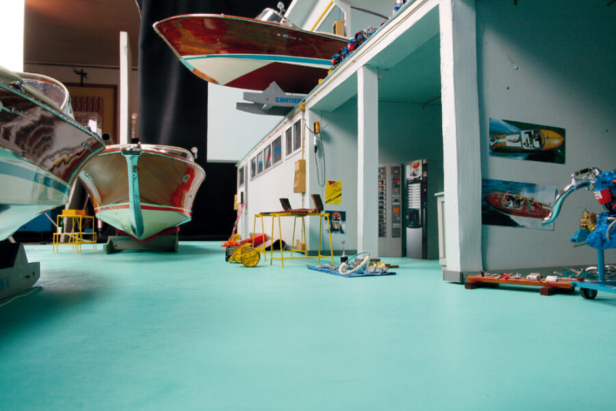 Motoscafi Riva in miniatura, c'è anche  il mini cantiere di rimessaggio