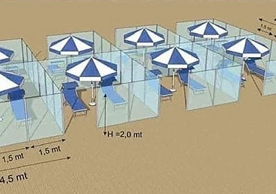 Box in plexiglass per isolare i lettini: la spiaggia anti Coronavirus sarà così?