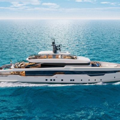 CRN 52 metri, il nuovo yacht che nell'azzurro  del mare ha l'effetto di un arcobaleno