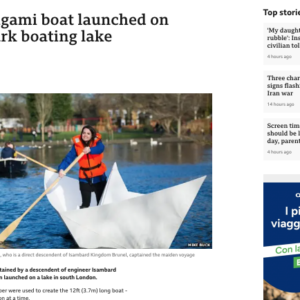 Barchetta di carta? C'è chi dopo averla  costruita ci ha addirittura navigato