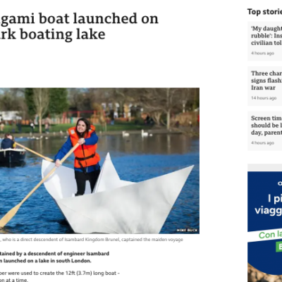 Barchetta di carta? C'è chi dopo averla  costruita ci ha addirittura navigato